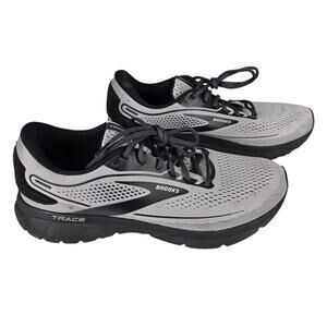 BROOKS MEN'S GRAY BLACK TRACE 2 RUNNING SHOE MESH RUBBER SIZE 12 WIDE 2E